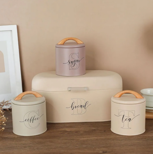 MultiColor 4-Piece Bread, Tea, Coffee, and Sugar Canister Set - All-In-One Store Pakistan