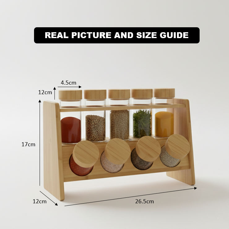 8-Pcs Glass Spice Storage Jars Ensemble (1104) - All-In-One Store Pakistan