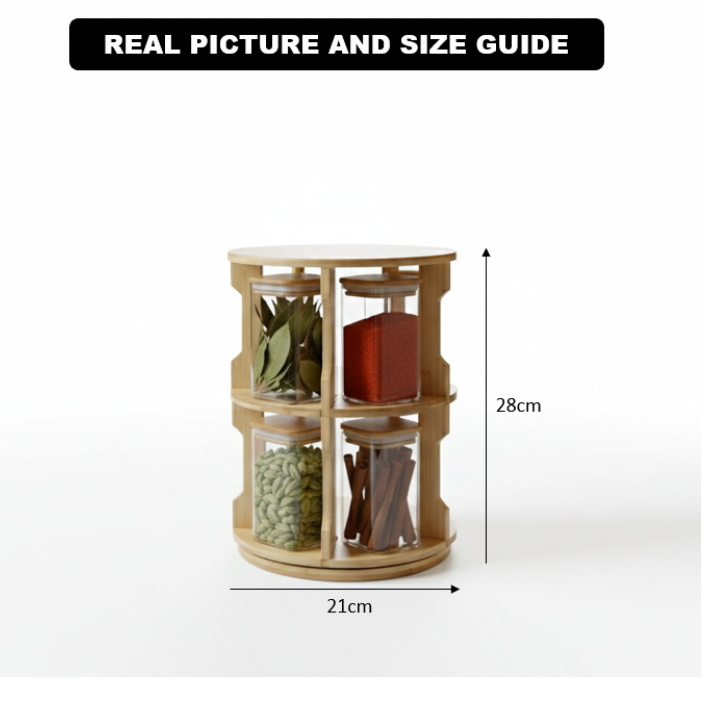 The Bamboo Rotunda: 8-Jar Spice Tower (1136) - All-In-One Store Pakistan