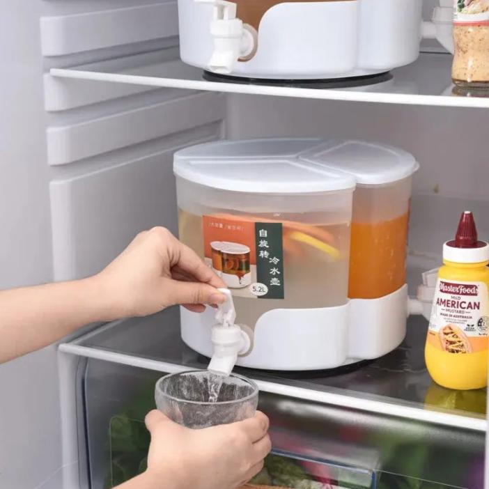 3 Portions Rotatable Juice Container & Dispenser (5.2Liter) - All-In-One Store Pakistan