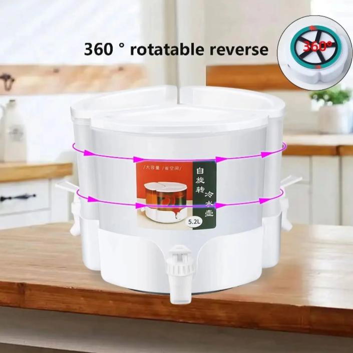 3 Portions Rotatable Juice Container & Dispenser (5.2Liter) - All-In-One Store Pakistan