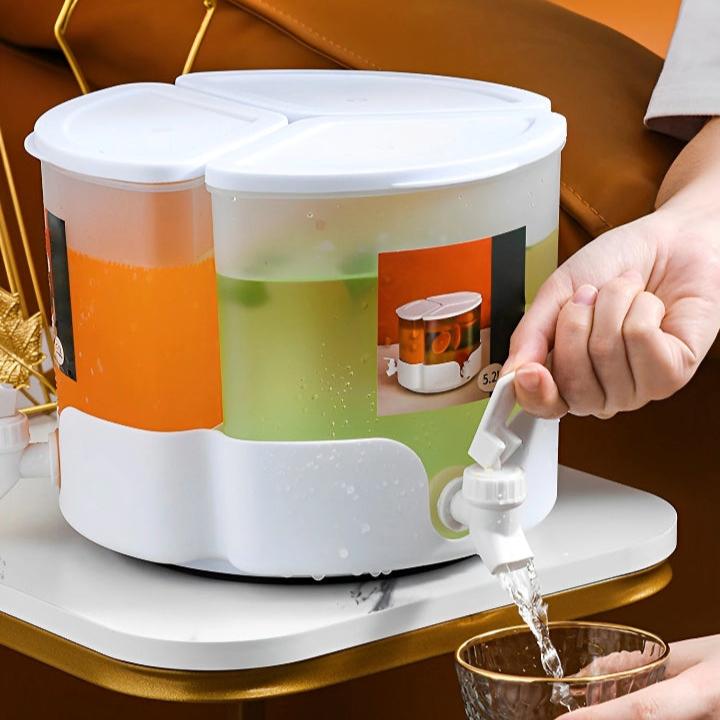 3 Portions Rotatable Juice Container & Dispenser (5.2Liter) - All-In-One Store Pakistan