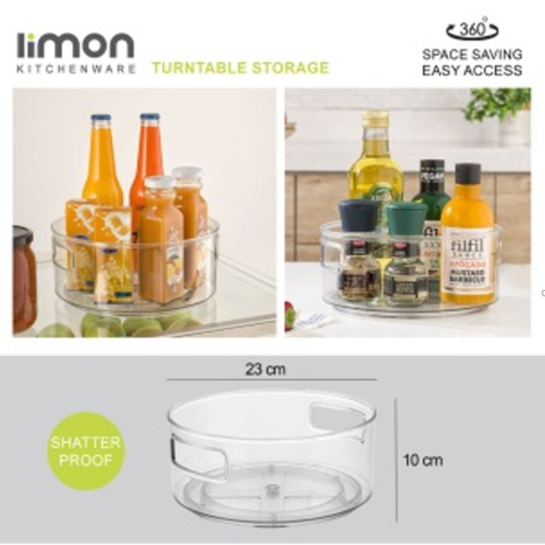Multi-Use Acrylic Rotatable Tray with Handles (2149) by Limon - All-In-One Store Pakistan