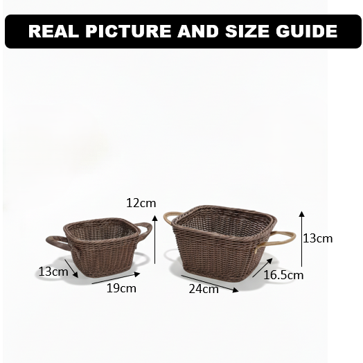 Handmade Square Basket with Handles by Ziba - All-In-One Store Pakistan