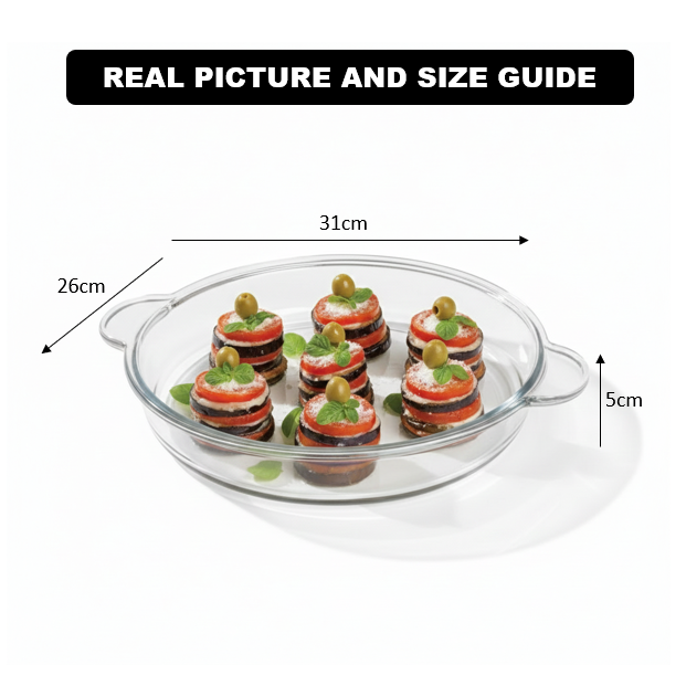 CrystalBake Ovenware Dish & Serving Tray (2235) by Limon - All-In-One Store Pakistan