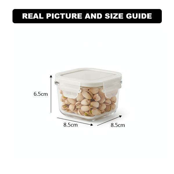 200ML Square Glass Container with Lid (1976) by Limon - All-In-One Store Pakistan