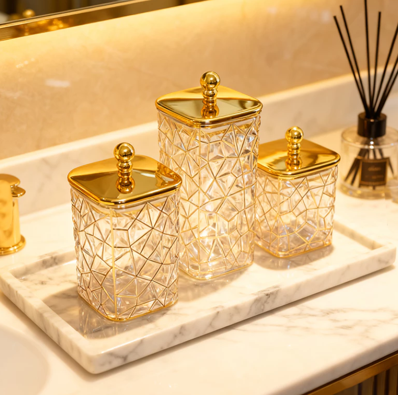 Fractured Gold Canister Trio - Transparent - All-In-One Store Pakistan