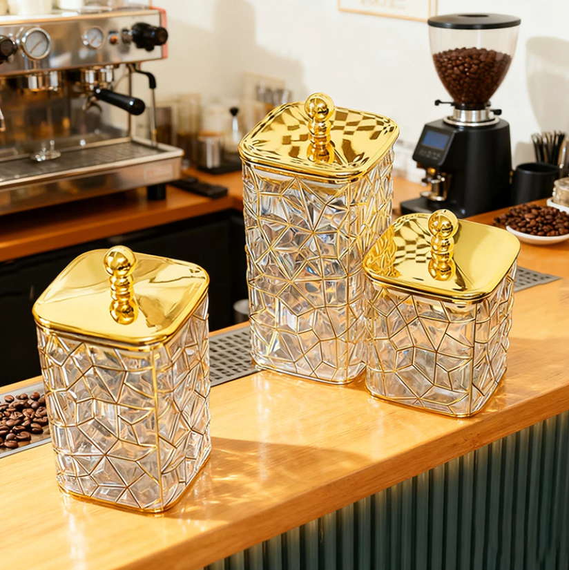 Fractured Gold Canister Trio - Transparent - All-In-One Store Pakistan