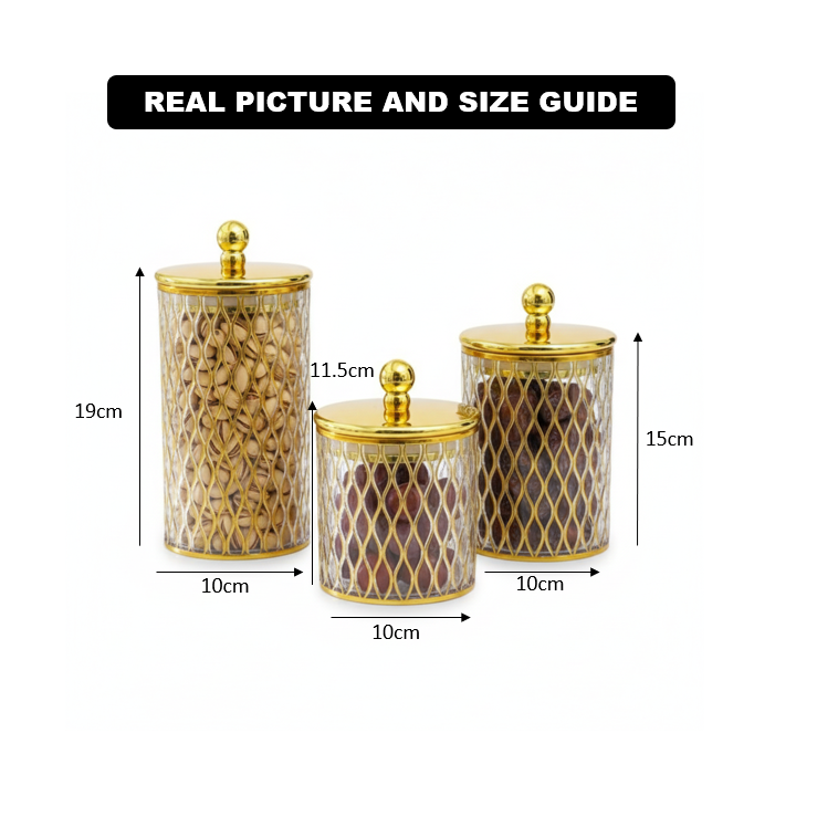 Wavy Canister Trio - Transparent - All-In-One Store Pakistan