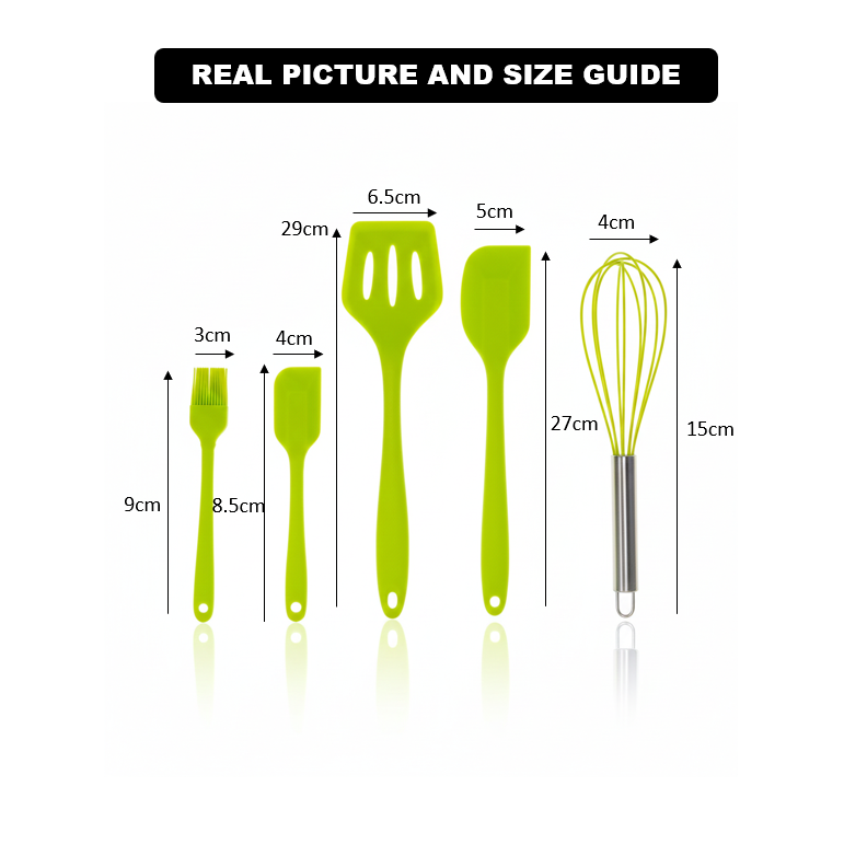 5-Piece Silicone Utensils Set - All-In-One Store Pakistan