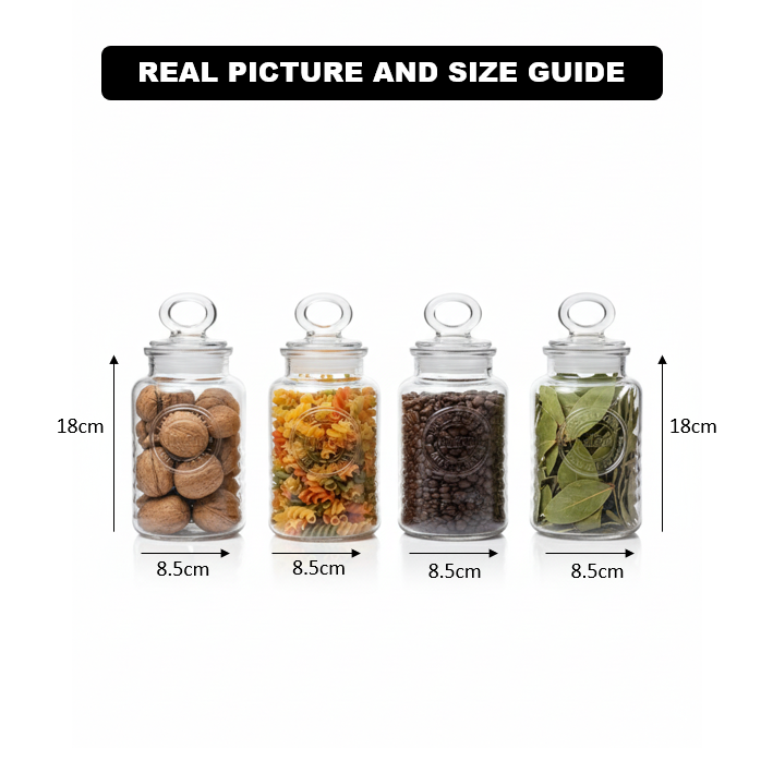 4-Pcs Rustic Design Handmade Glass Canister Set (2007) by Limon - All-In-One Store Pakistan