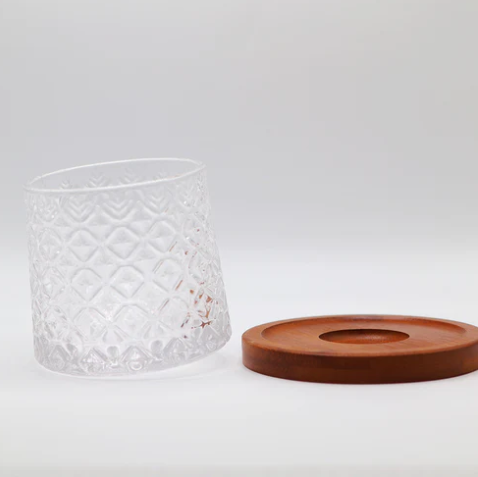 Vintage Spinning Rocks Glass with Wooden Base - All-In-One Store Pakistan
