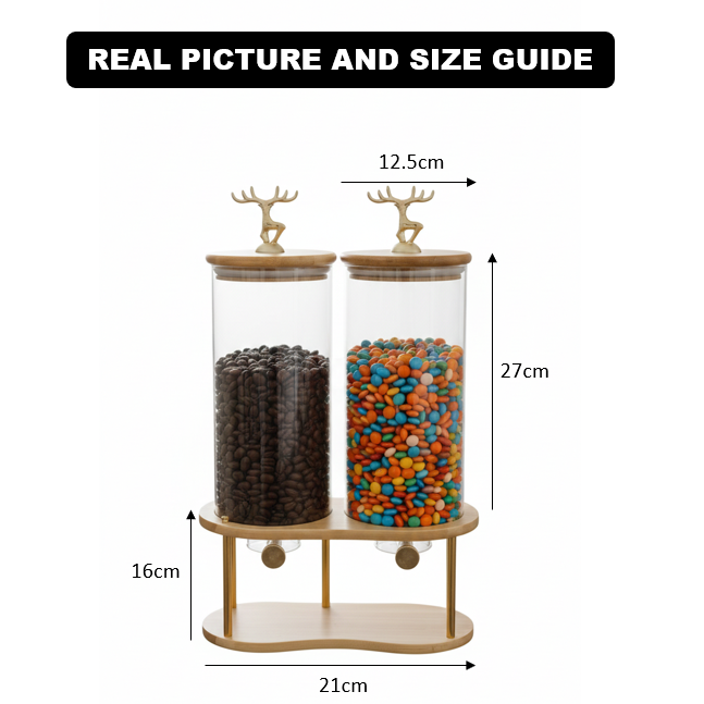 DualServe Glass Jars Dispenser Station (1126) - All-In-One Store Pakistan