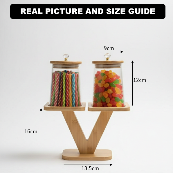 V-Crest Ribbed Glass Bamboo Display (1110) - All-In-One Store Pakistan