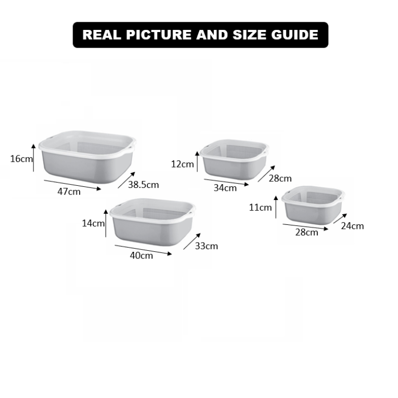 4-Pcs Multi-Use Colander & Bowl Set (026) by Limon - All-In-One Store Pakistan