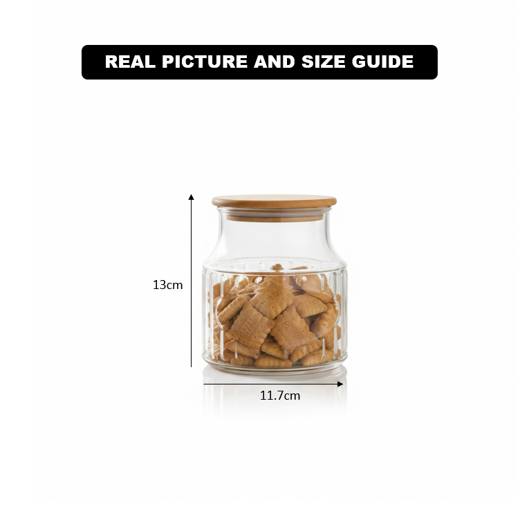 3-Pcs 800ml Home Made Glass Jars Set with Airight Lids (2263) by Limon - All-In-One Store Pakistan