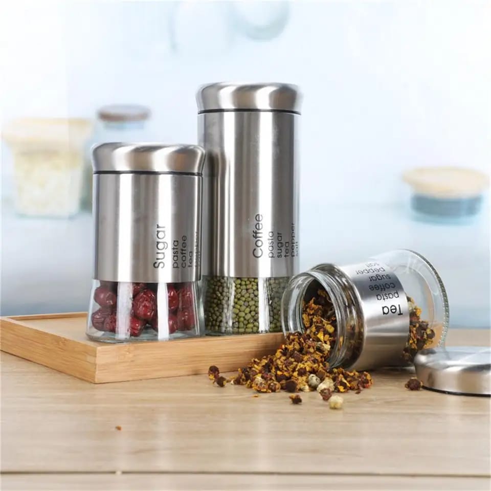 Airtight Glass Storage Jar Set (3 Pcs) - All-In-One Store Pakistan