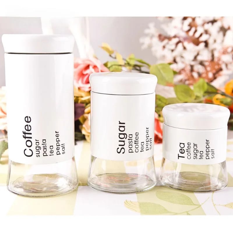 Airtight Glass Storage Jar Set (3 Pcs) - All-In-One Store Pakistan