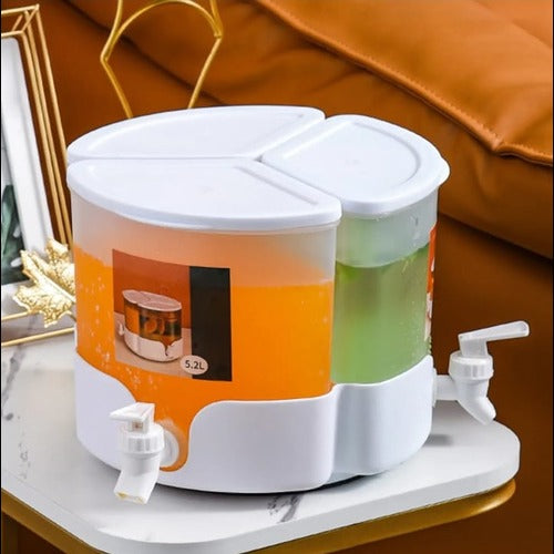 3 Portions Rotatable Juice Container & Dispenser (5.2Liter) - All-In-One Store Pakistan