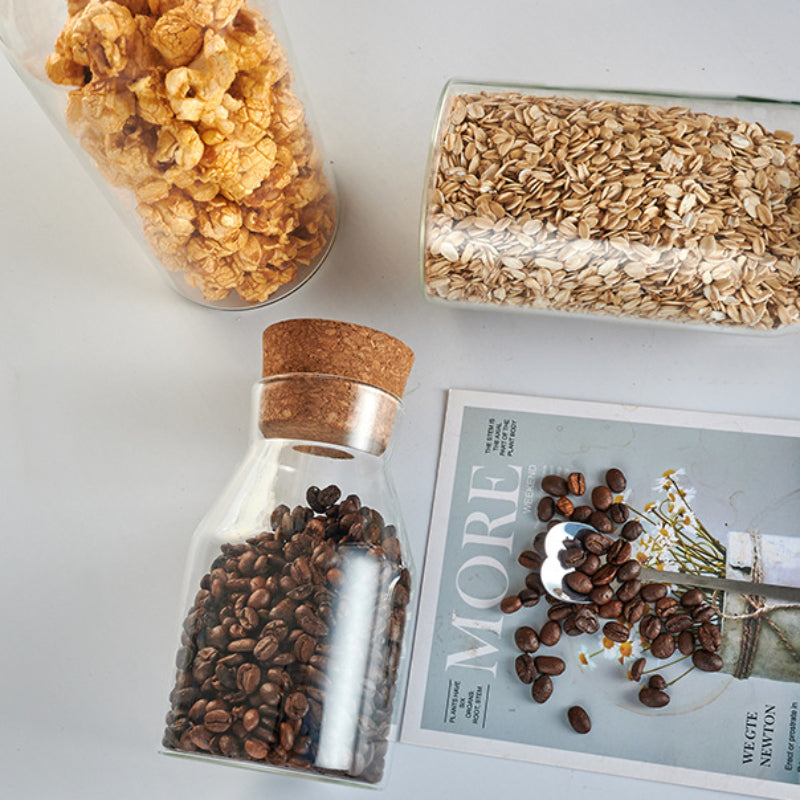 Curvy Airtight Glass Jars with Cork Lids - All-In-One Store Pakistan