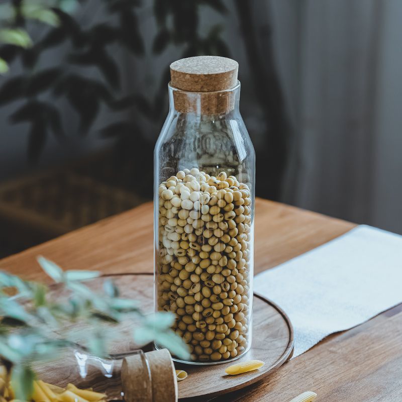 Curvy Airtight Glass Jars with Cork Lids - All-In-One Store Pakistan