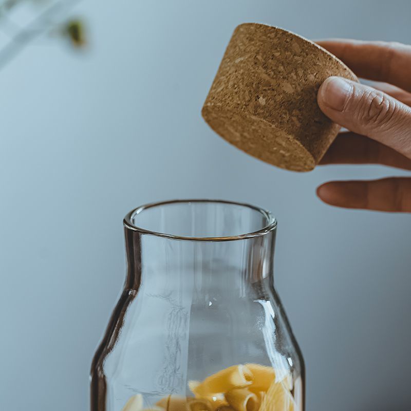 Curvy Airtight Glass Jars with Cork Lids - All-In-One Store Pakistan