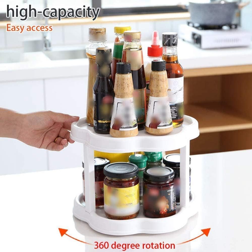Flower-Shaped 360° Rotating Plastic  Storage Organizer - All-In-One Store Pakistan
