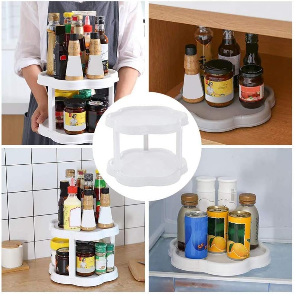 Flower-Shaped 360° Rotating Plastic  Storage Organizer - All-In-One Store Pakistan