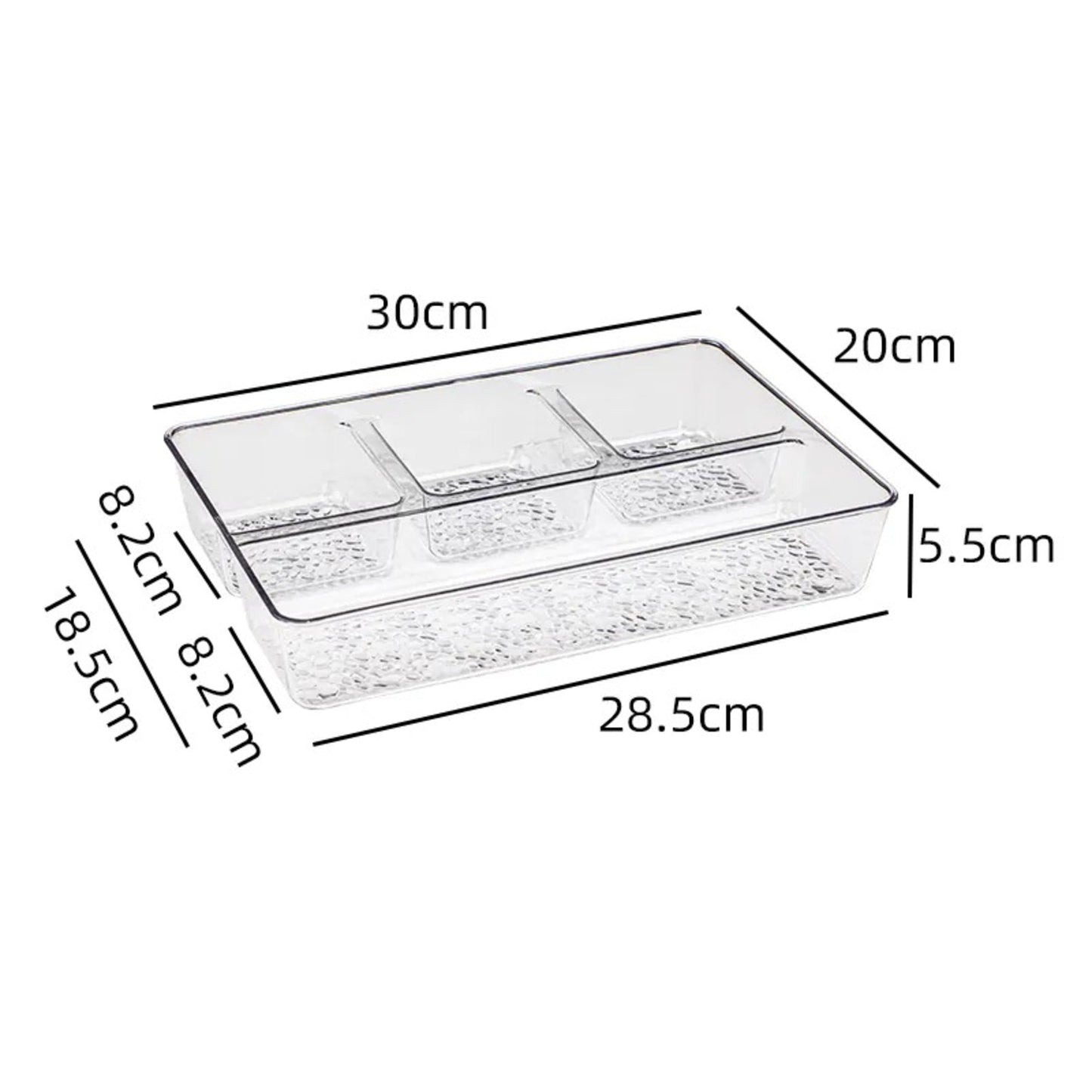 Plastic Transparent Grid Organizer Tray – Multi-Purpose Storage - All-In-One Store Pakistan