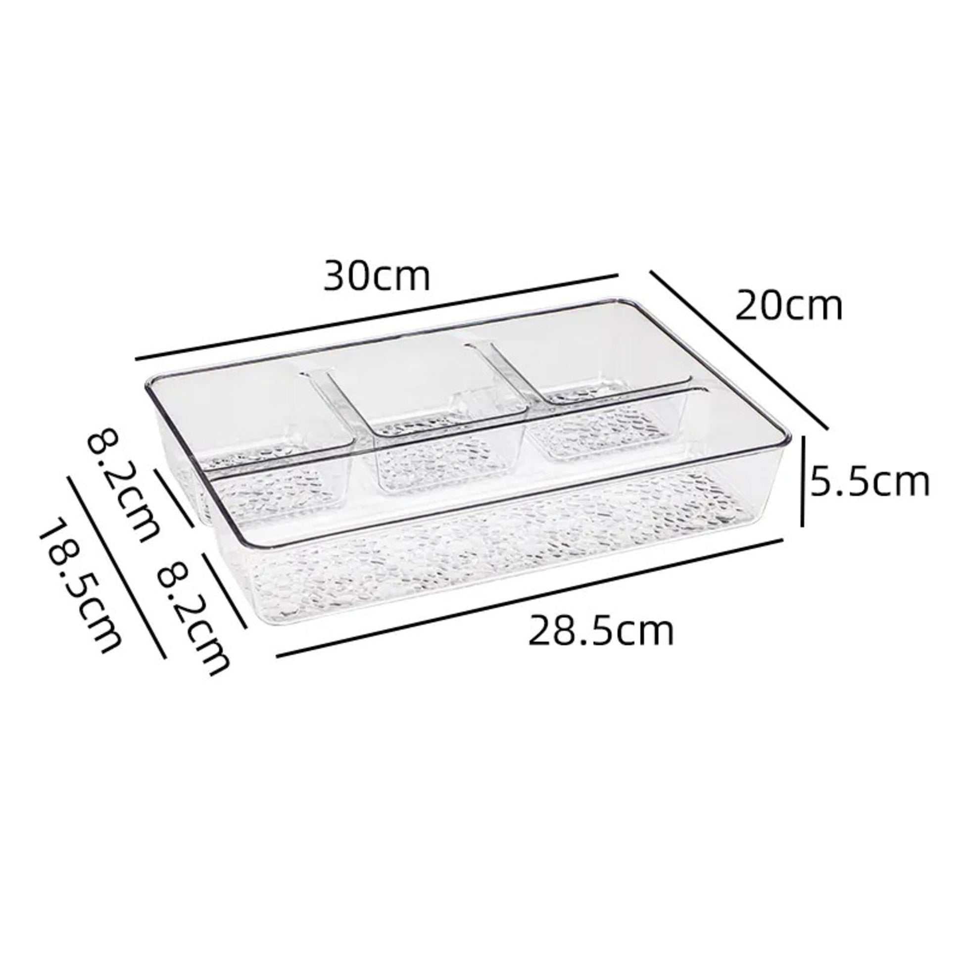 Plastic Transparent Grid Organizer Tray – Multi-Purpose Storage - All-In-One Store Pakistan