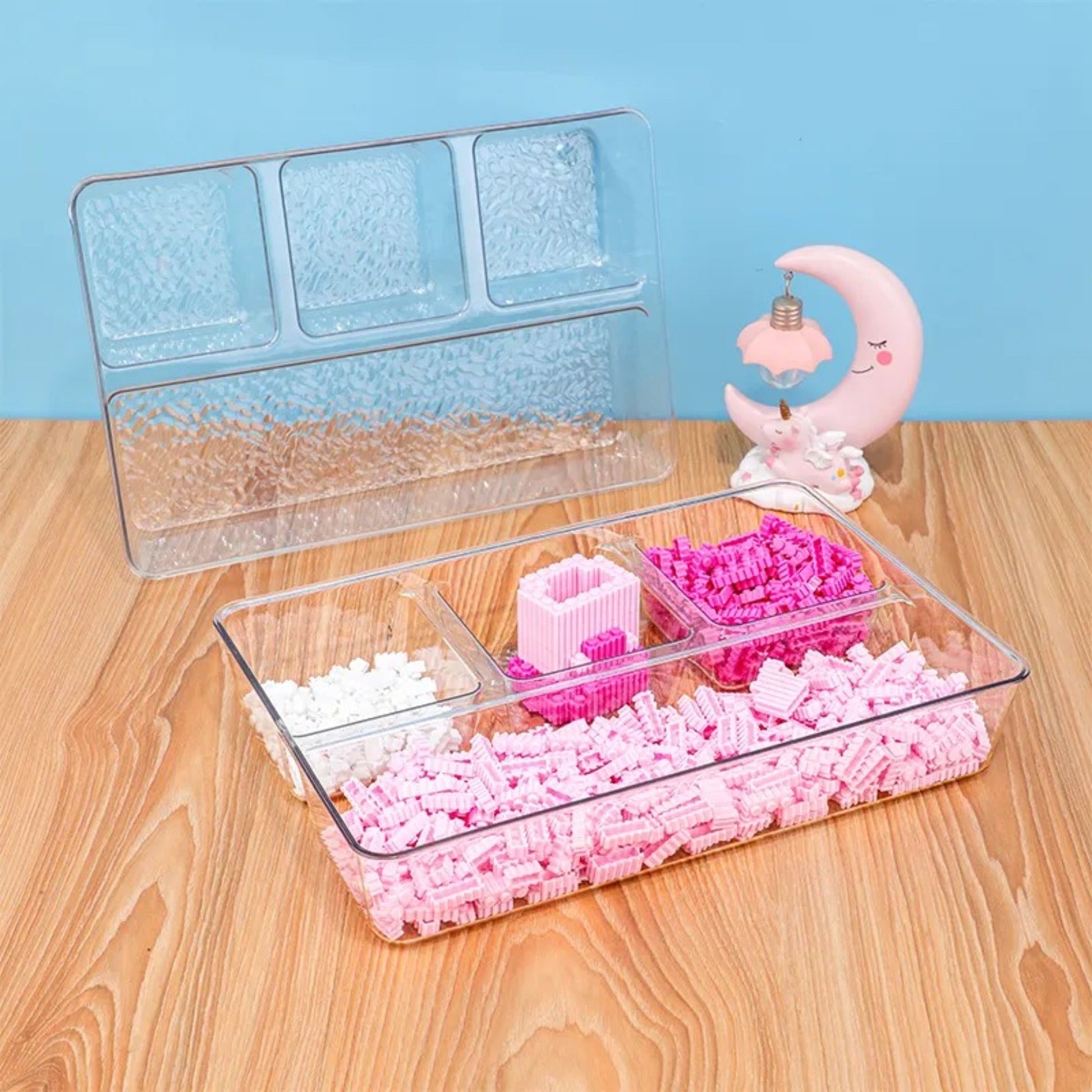 Plastic Transparent Grid Organizer Tray – Multi-Purpose Storage - All-In-One Store Pakistan