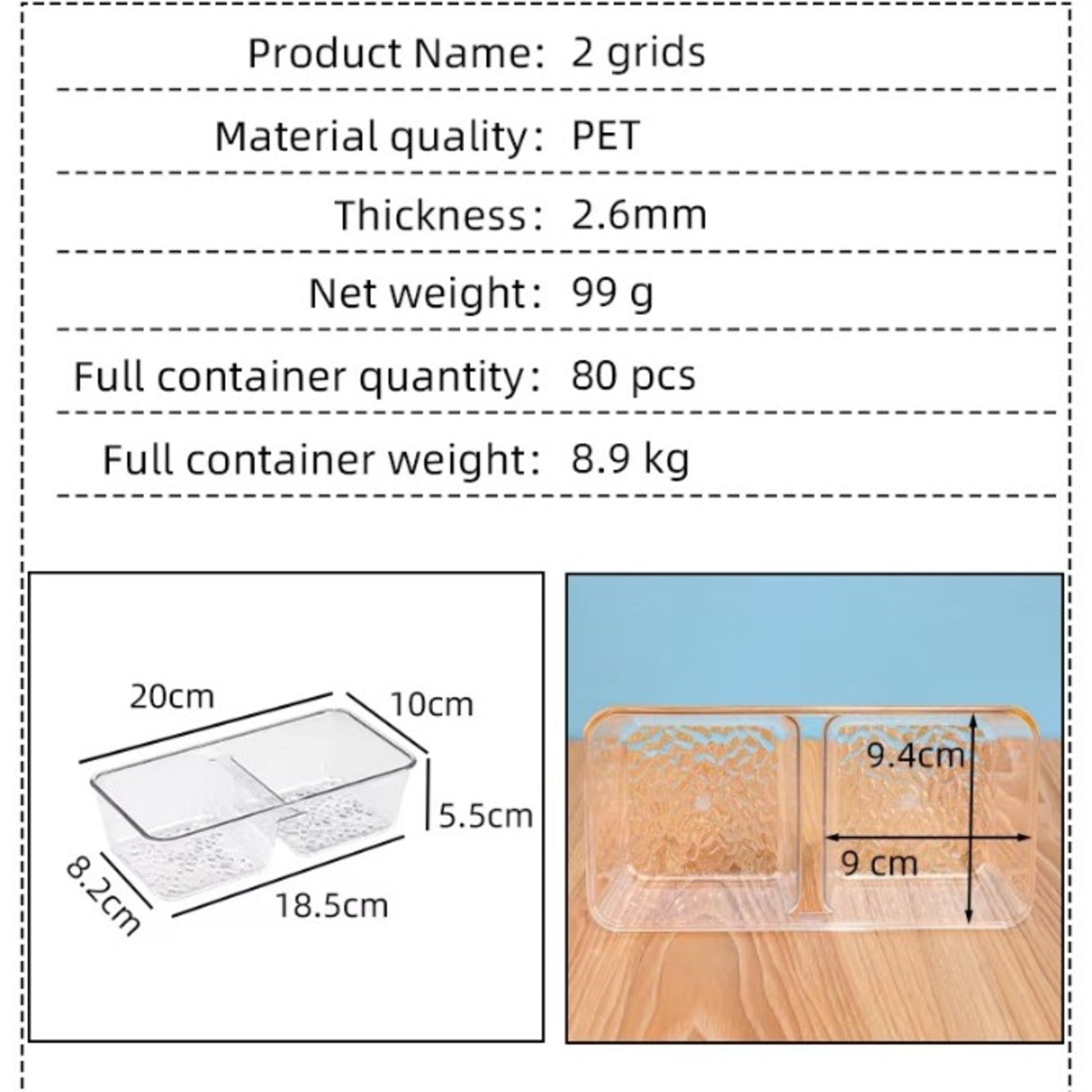 Plastic Transparent Grid Organizer Tray – Multi-Purpose Storage - All-In-One Store Pakistan