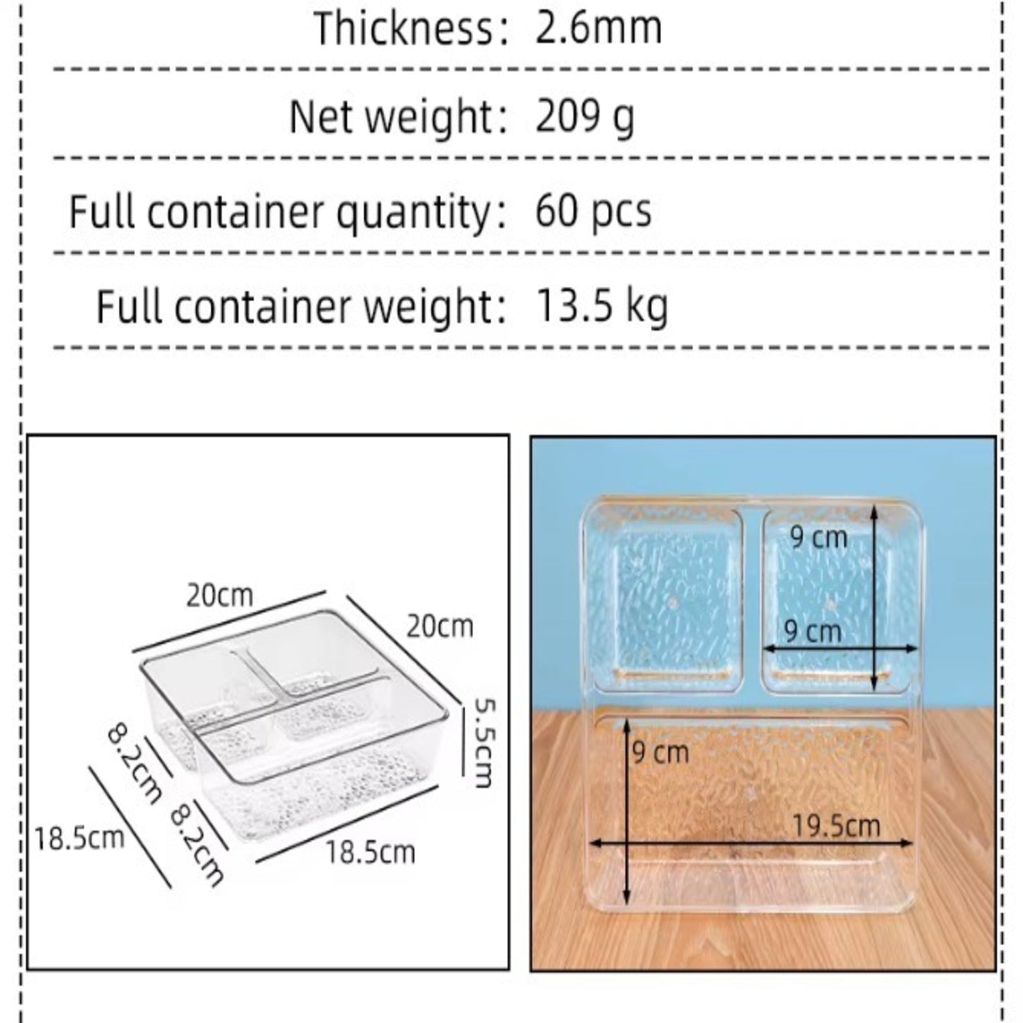 Plastic Transparent Grid Organizer Tray – Multi-Purpose Storage - All-In-One Store Pakistan