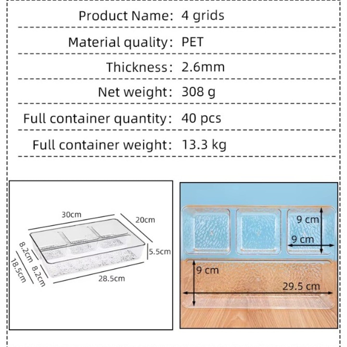 Plastic Transparent Grid Organizer Tray – Multi-Purpose Storage - All-In-One Store Pakistan