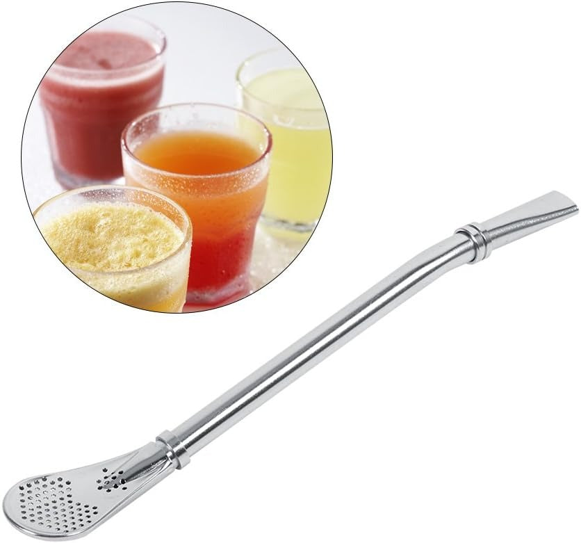 Reusable Curved Steel Straw with Herb Infuser Tip - All-In-One Store Pakistan