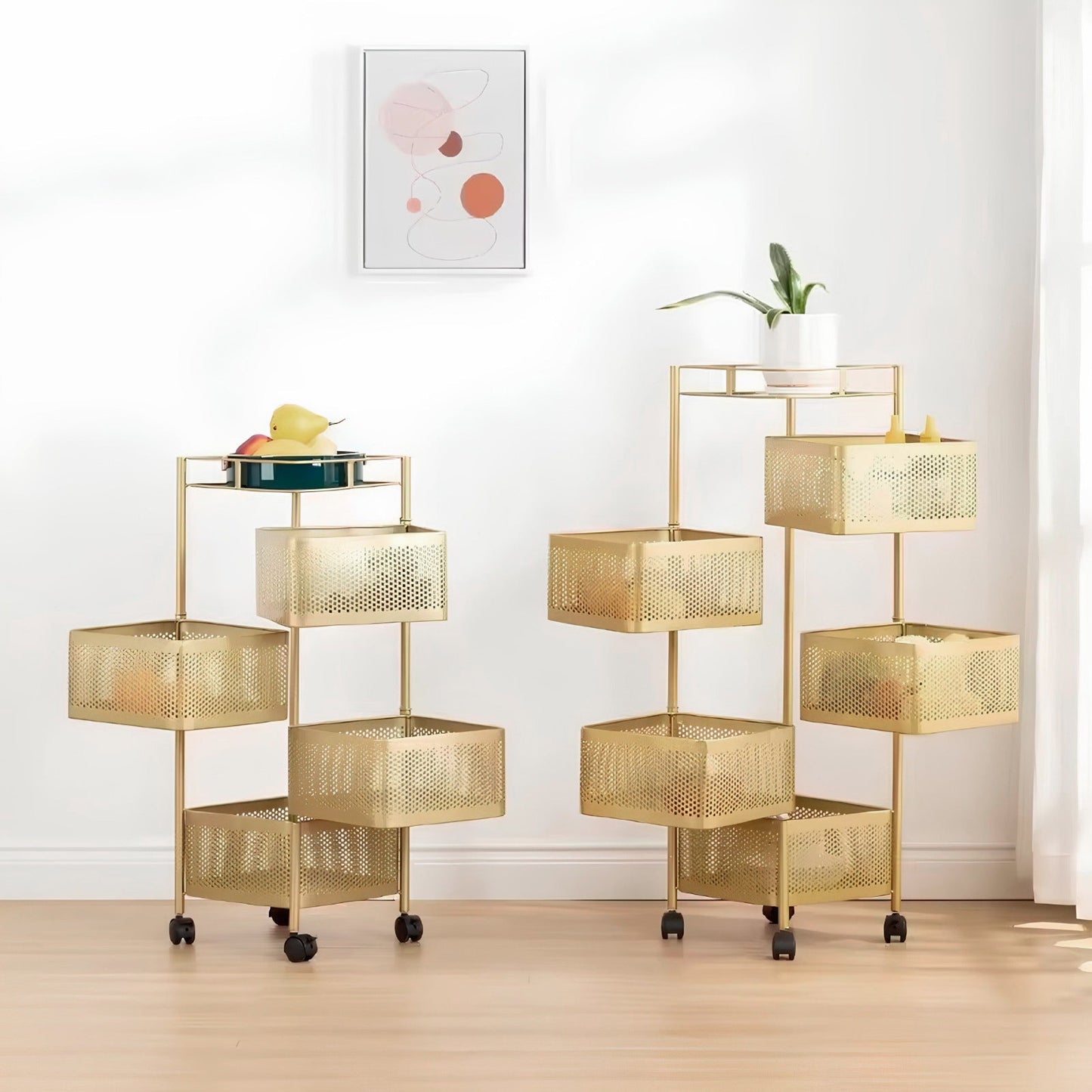 The Golden Edition Premium Round Metal Trolley by Matrix - All-In-One Store Pakistan