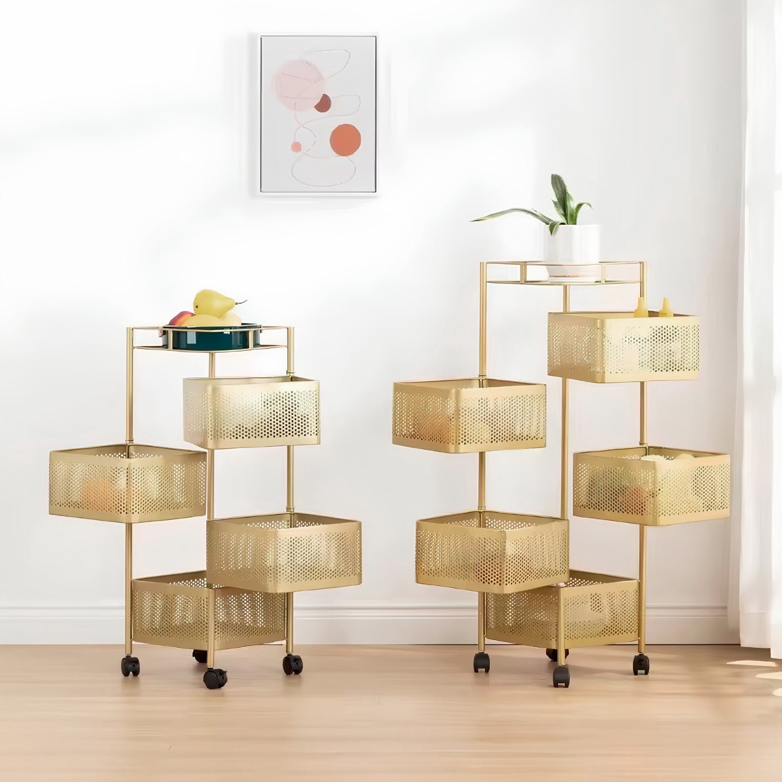 The Golden Edition Premium Round Metal Trolley by Matrix - All-In-One Store Pakistan