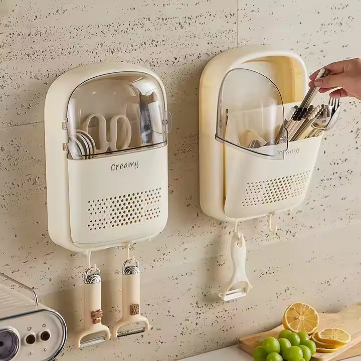 Modern Multifunctional Wall-Mounted Cutlery Box - All-In-One Store Pakistan