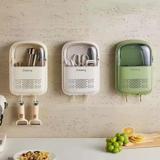 Modern Multifunctional Wall-Mounted Cutlery Box - All-In-One Store Pakistan
