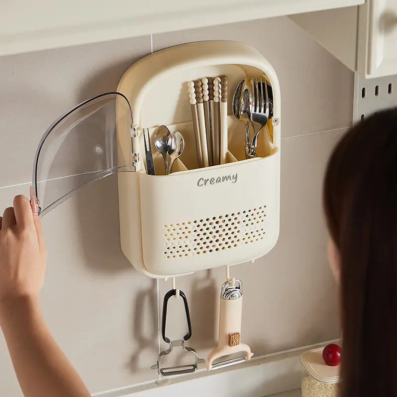 Modern Multifunctional Wall-Mounted Cutlery Box - All-In-One Store Pakistan
