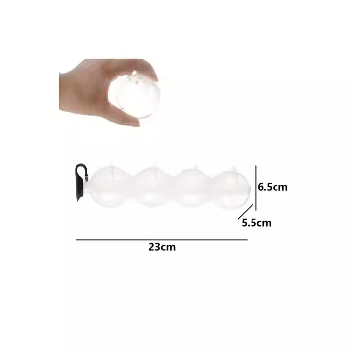 4-Cavity Transparent Round Ice Ball Maker for Drinks & Cocktails - All-In-One Store Pakistan