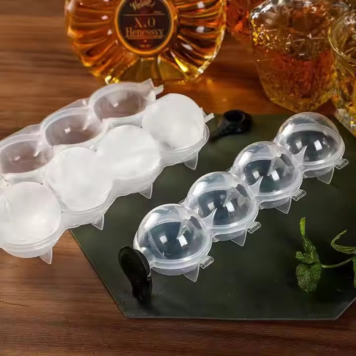 4-Cavity Transparent Round Ice Ball Maker for Drinks & Cocktails - All-In-One Store Pakistan