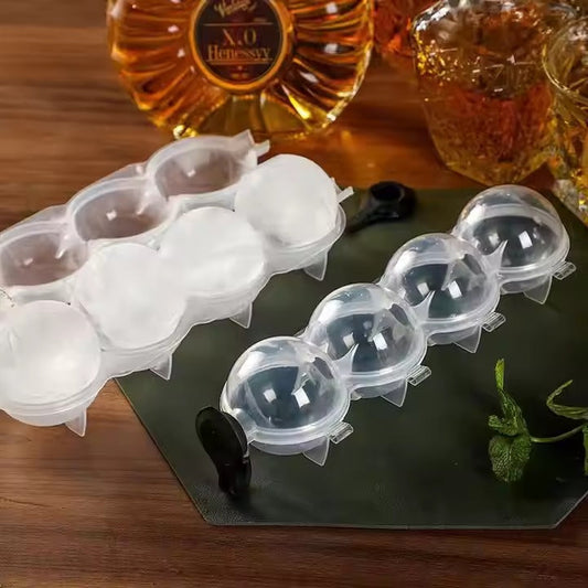4-Cavity Transparent Round Ice Ball Maker for Drinks & Cocktails - All-In-One Store Pakistan