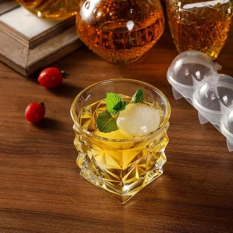 4-Cavity Transparent Round Ice Ball Maker for Drinks & Cocktails - All-In-One Store Pakistan