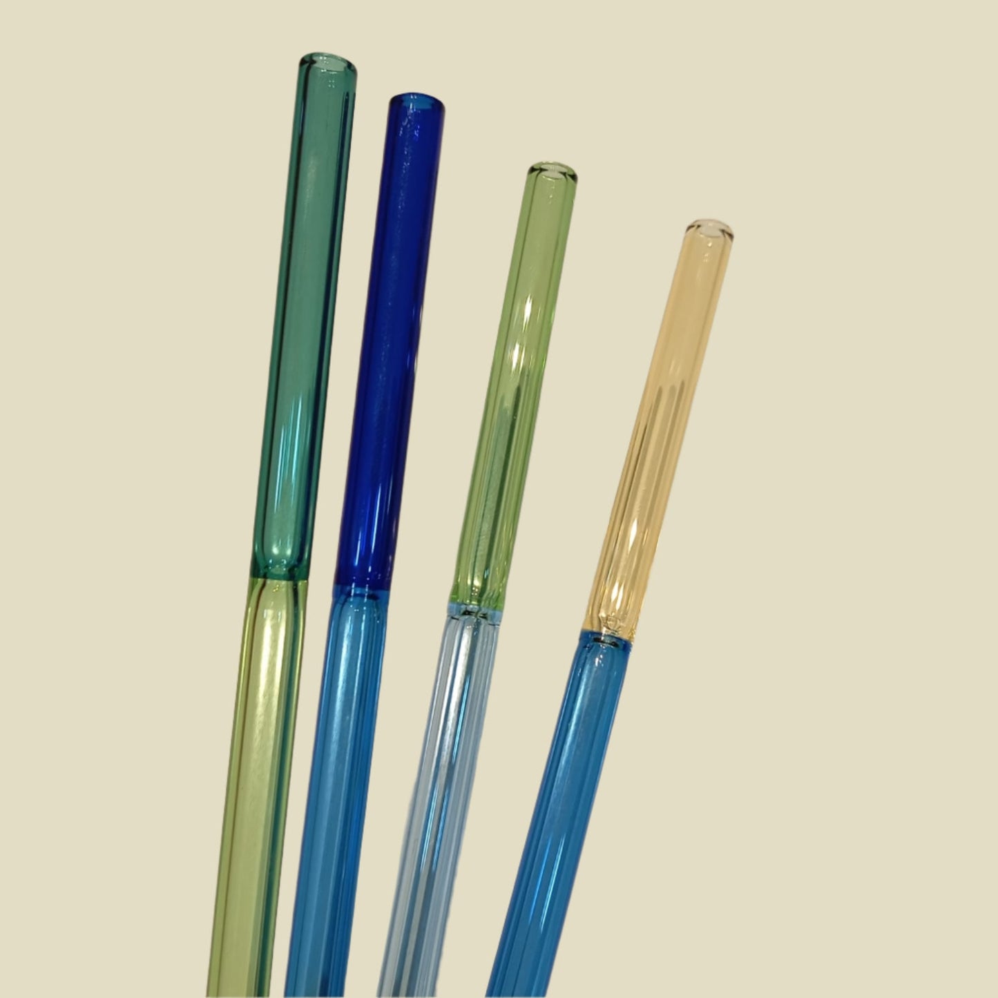 5 Pcs Reusable Colorful Glass Straw with Cleaning Brush - All-In-One Store Pakistan