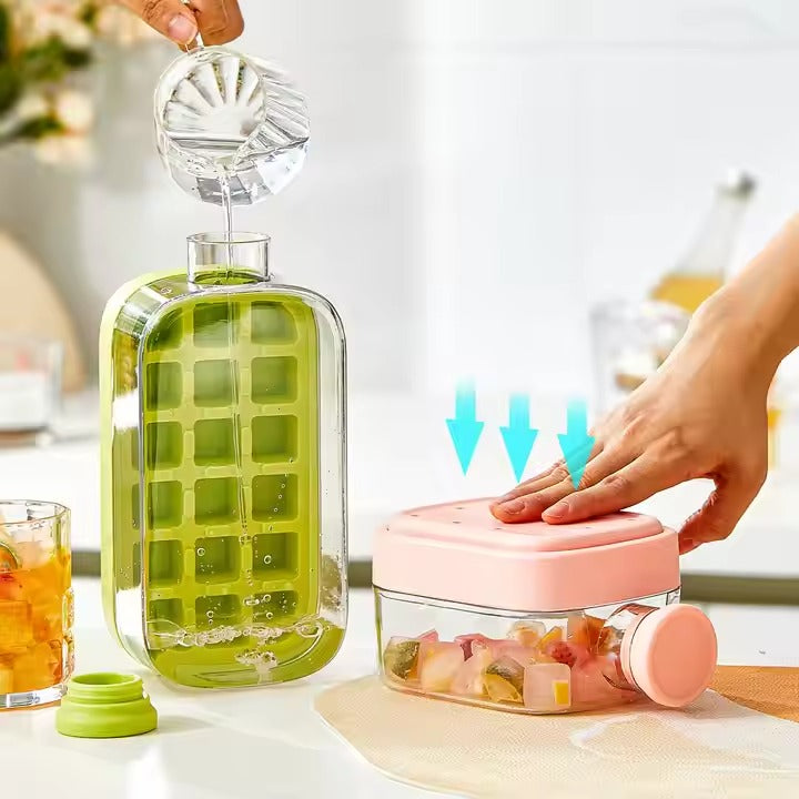 2-in-1 Ice Maker Water Bottle with Straw and Lid - All-In-One Store Pakistan