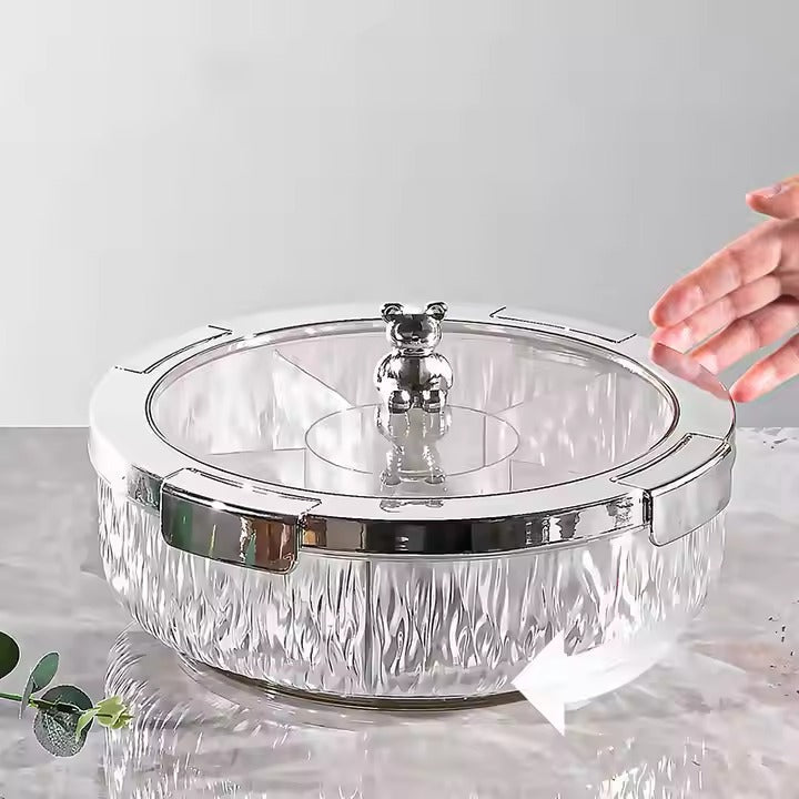 Deluxe Snacks & Candy Tray with Bear Top & Airtight Lid - All-In-One Store Pakistan