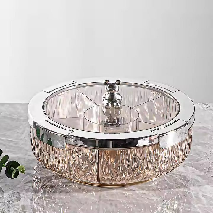 Deluxe Snacks & Candy Tray with Bear Top & Airtight Lid - All-In-One Store Pakistan