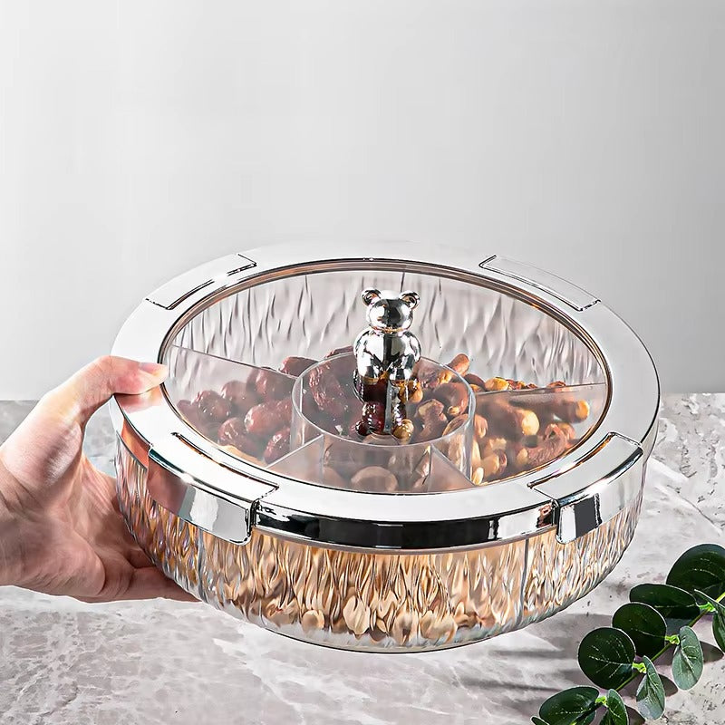Deluxe Snacks & Candy Tray with Bear Top & Airtight Lid - All-In-One Store Pakistan