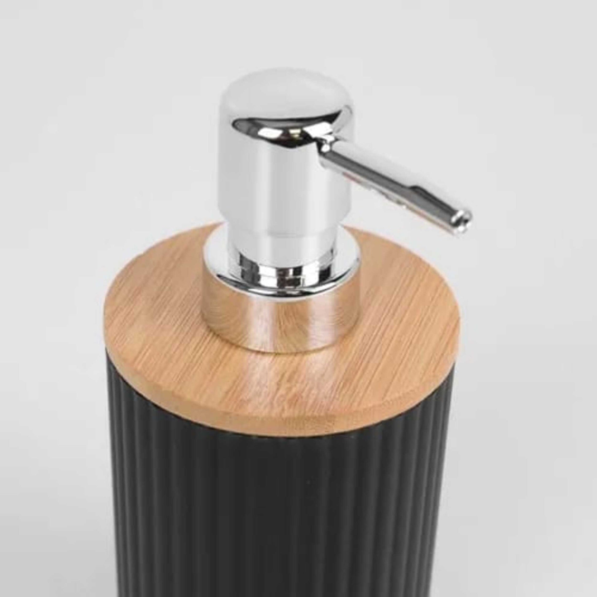 Ribbed Multipurpose Liquid Dispenser with Wooden Lid - All-In-One Store Pakistan